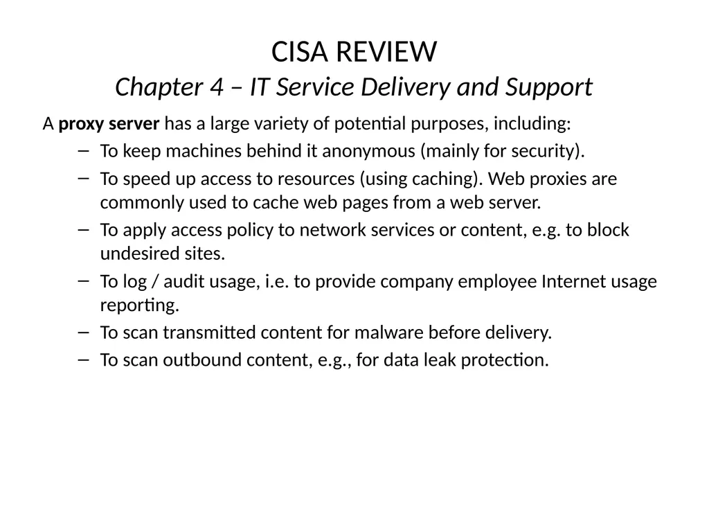 CISA REVIEW The material provided in this slide - slide 18 of 38