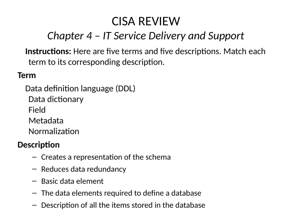 CISA REVIEW The material provided in this slide - slide 24 of 38