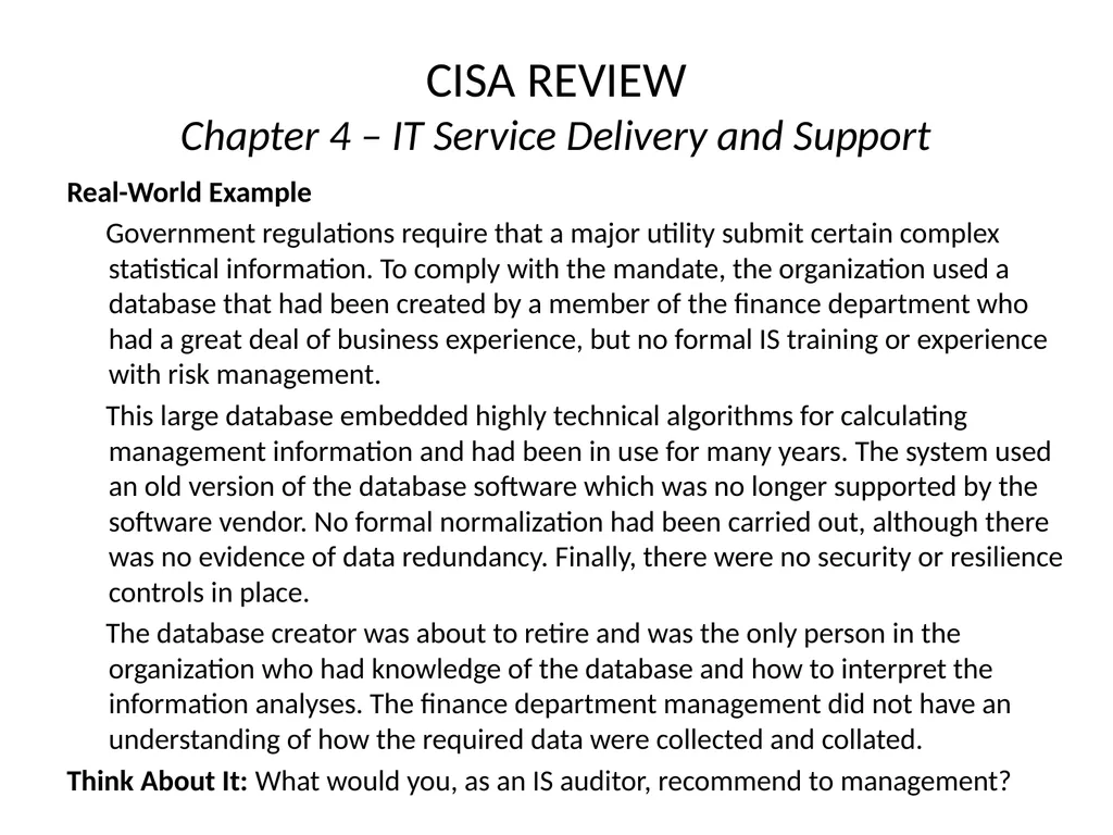 CISA REVIEW The material provided in this slide - slide 28 of 38