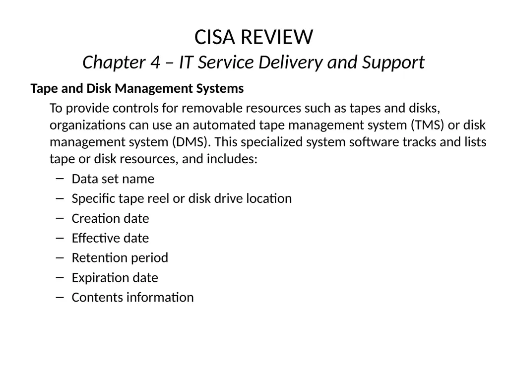CISA REVIEW The material provided in this slide - slide 33 of 38