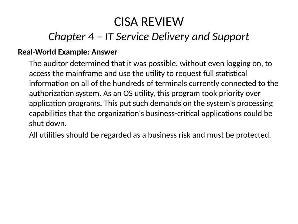 CISA REVIEW The material provided in this slide - slide 38 of 38