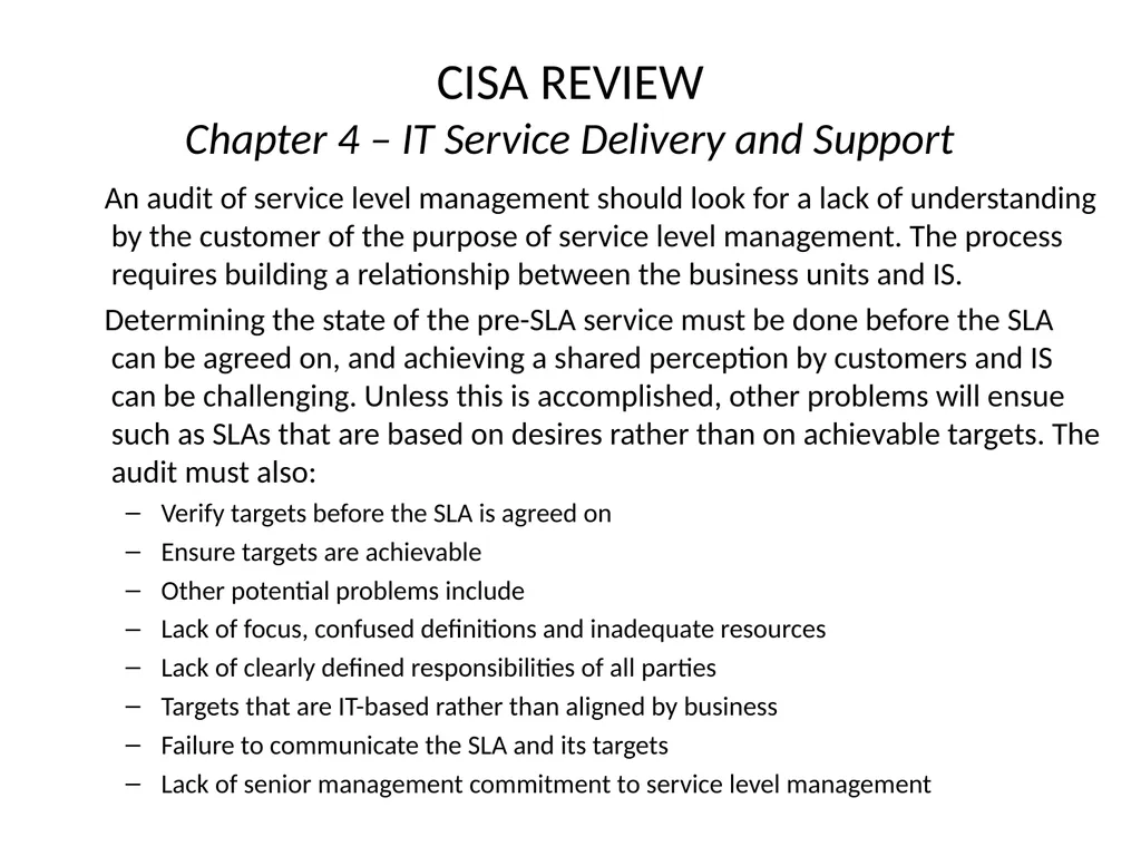 CISA REVIEW The material provided in this slide - slide 6 of 38