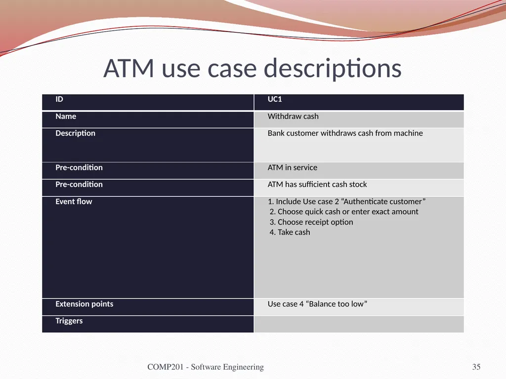 Software Engineering COMP 201 Lecturer: Sebastian - slide 35 of 56