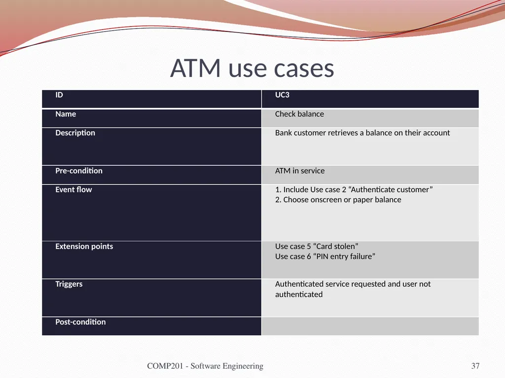 Software Engineering COMP 201 Lecturer: Sebastian - slide 37 of 56