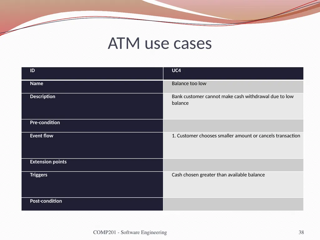 Software Engineering COMP 201 Lecturer: Sebastian - slide 38 of 56