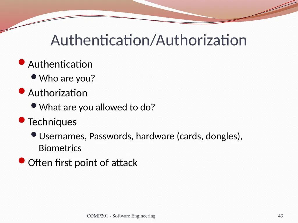 Software Engineering COMP 201 Lecturer: Sebastian - slide 43 of 56