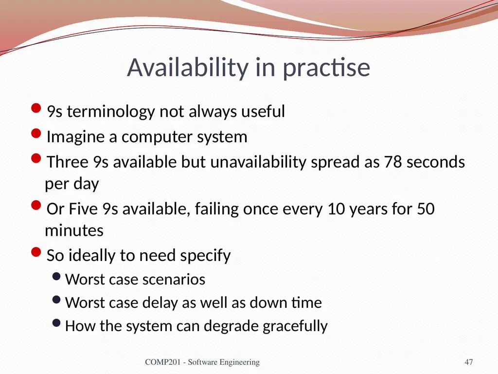 Software Engineering COMP 201 Lecturer: Sebastian - slide 47 of 56