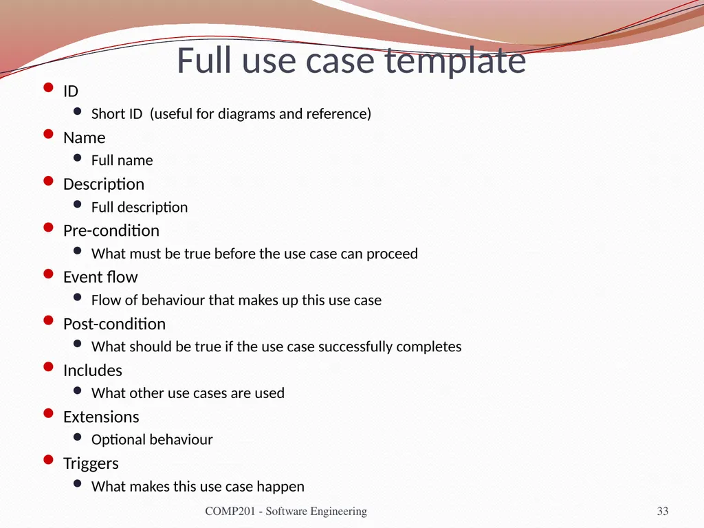 Software Engineering COMP 201 Lecturer: Sebastian - slide 33 of 56