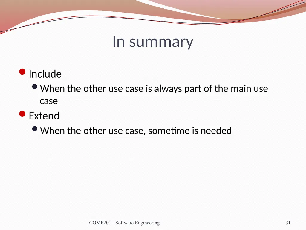 Software Engineering COMP 201 Lecturer: Sebastian - slide 31 of 56