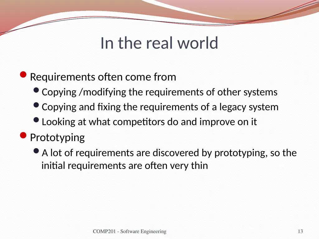 Software Engineering COMP 201 Lecturer: Sebastian - slide 13 of 56