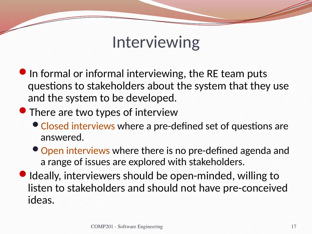 Software Engineering COMP 201 Lecturer: Sebastian - slide 17 of 56