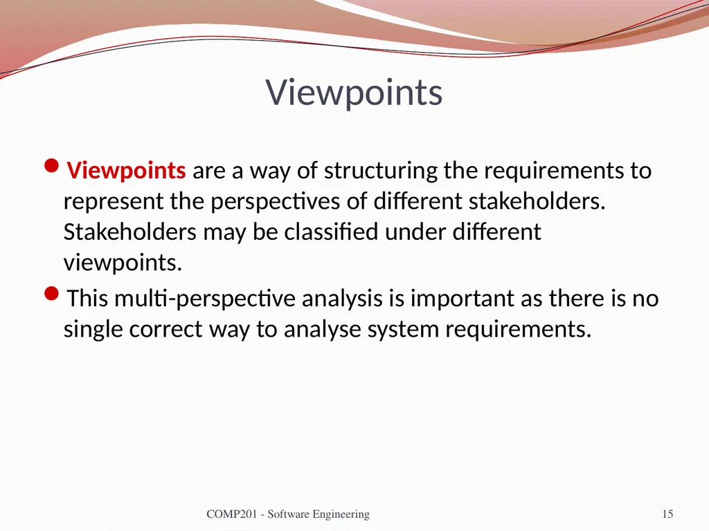 Software Engineering COMP 201 Lecturer: Sebastian - slide 15 of 56