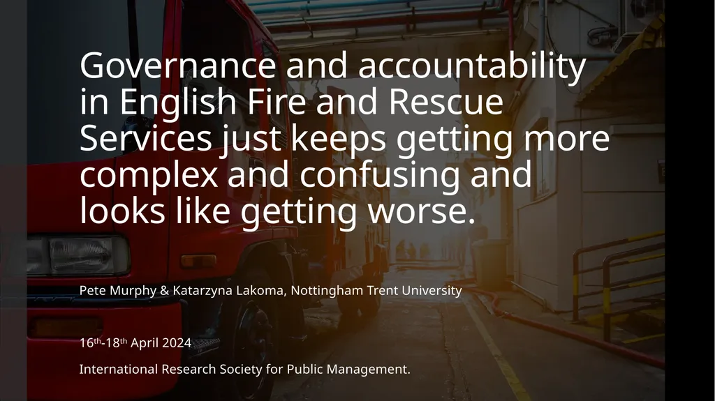 Governance and accountability in English Fire and - slide 1 of 16