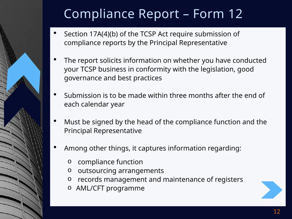 TRUST AND CORPORATE SERVICES PROVIDERS - slide 12 of 15