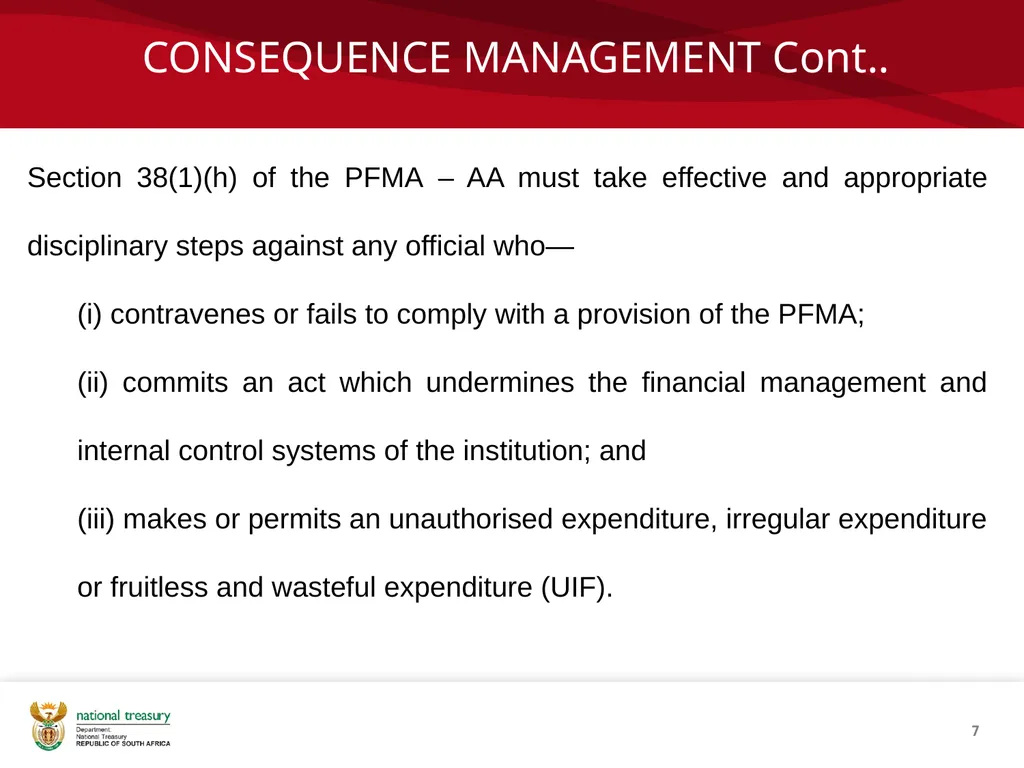 COMPLIANCE MANAGEMENT FRAMEWORK Presenter: Sandiso - slide 7 of 27