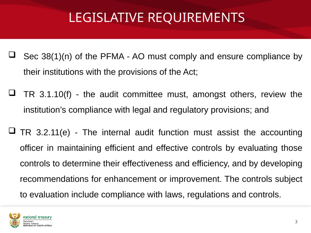 COMPLIANCE MANAGEMENT FRAMEWORK Presenter: Sandiso - slide 3 of 27