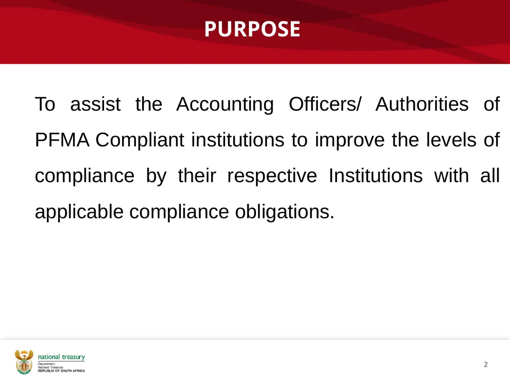 COMPLIANCE MANAGEMENT FRAMEWORK Presenter: Sandiso - slide 2 of 27