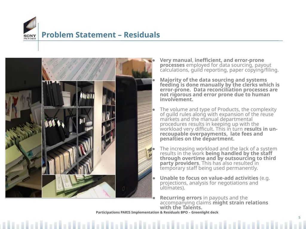 Participations PARIS Implementation & Residuals - slide 5 of 25