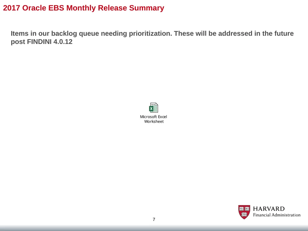 2017 Oracle EBS Monthly Release Summary 1 January - slide 7 of 7