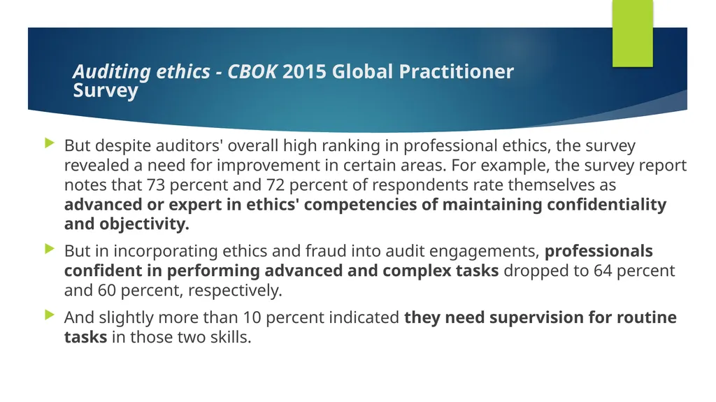 Ethics and Internal Audit-the critical link- - slide 33 of 52