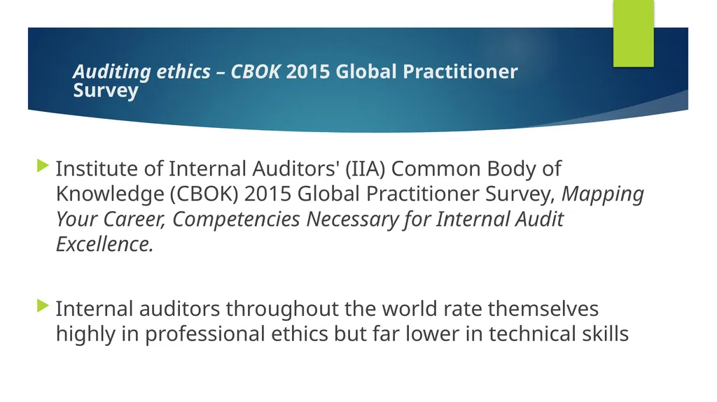 Ethics and Internal Audit-the critical link- - slide 32 of 52
