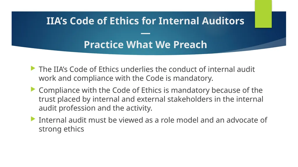 Ethics and Internal Audit-the critical link- - slide 6 of 52