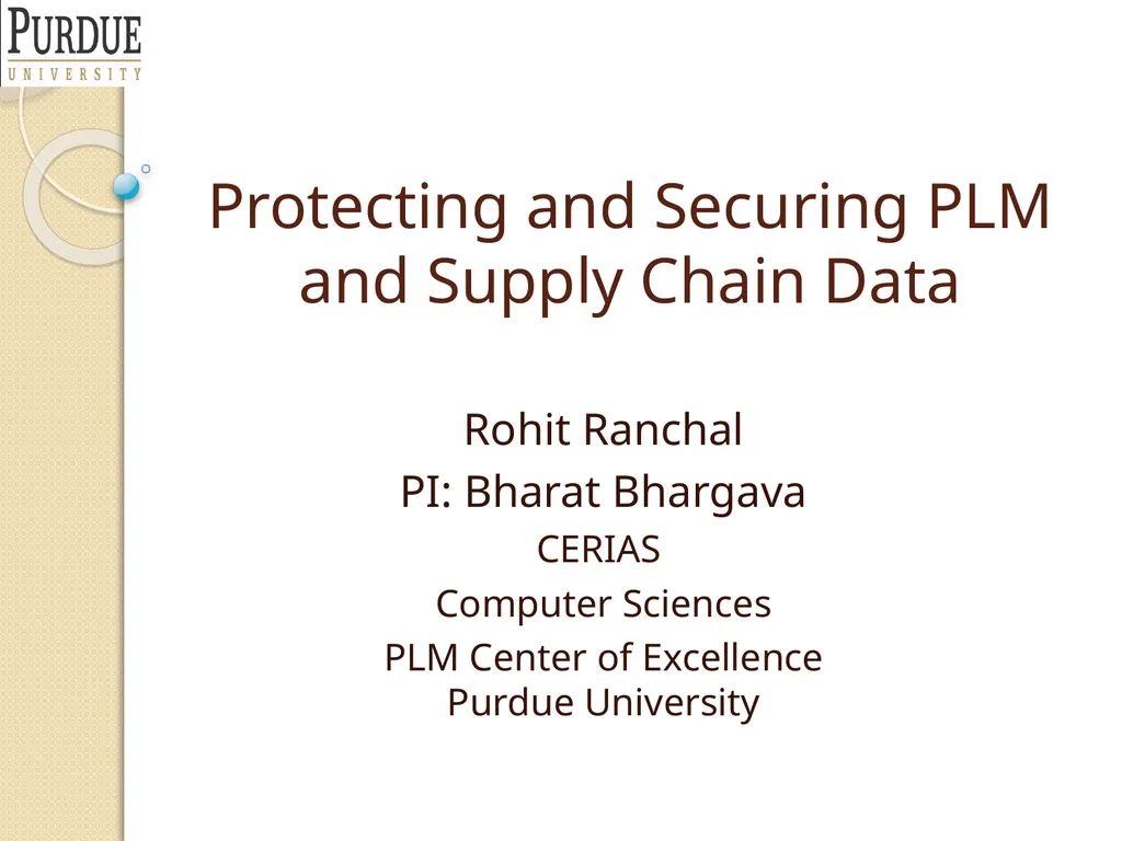 Protecting and Securing PLM and Supply Chain Data - slide 1 of 36