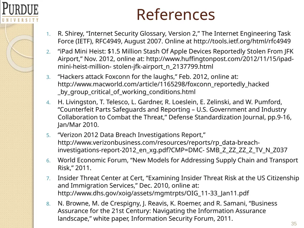 Protecting and Securing PLM and Supply Chain Data - slide 35 of 36