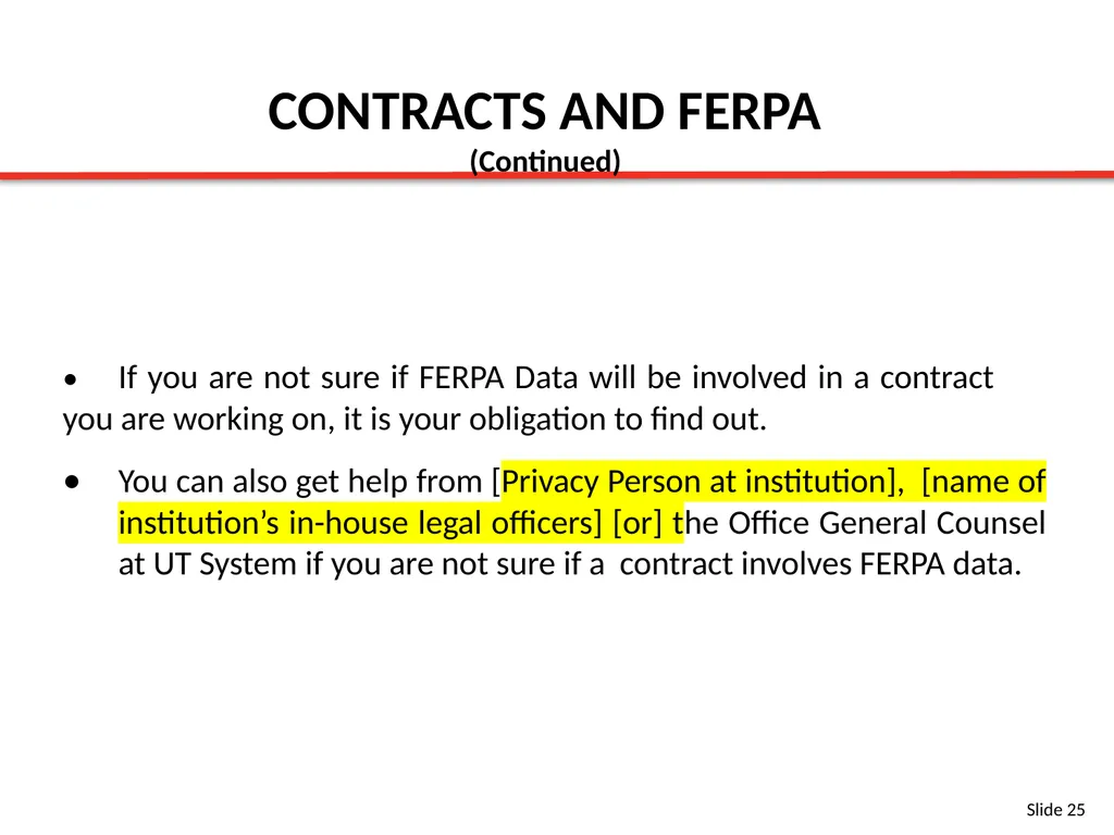 FERPA BASIC TRAINING SLIDES Content Provided By: - slide 25 of 32