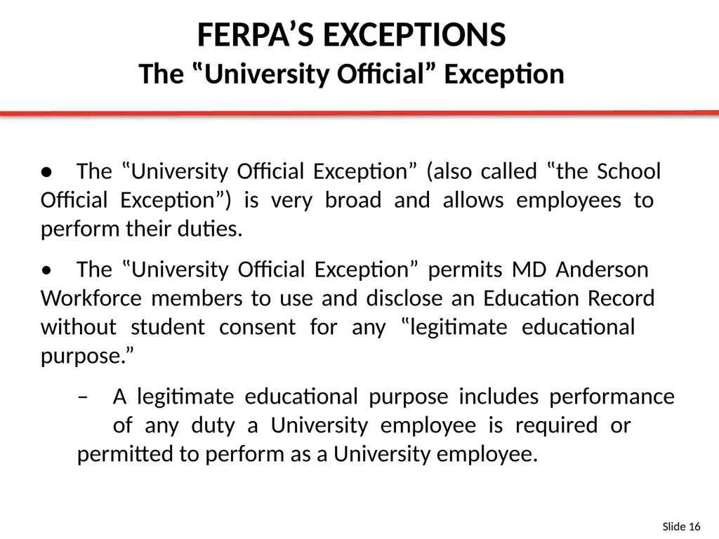 FERPA BASIC TRAINING SLIDES Content Provided By: - slide 16 of 32