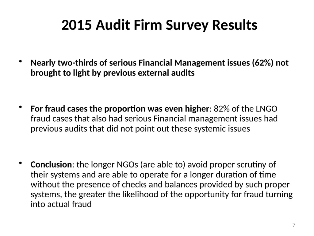 2015 Grantmaker Survey Due Diligence, funding - slide 7 of 20