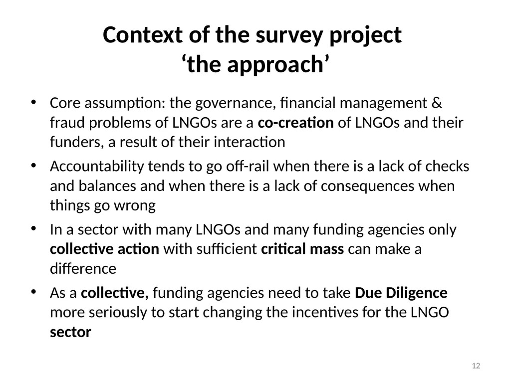 2015 Grantmaker Survey Due Diligence, funding - slide 12 of 20