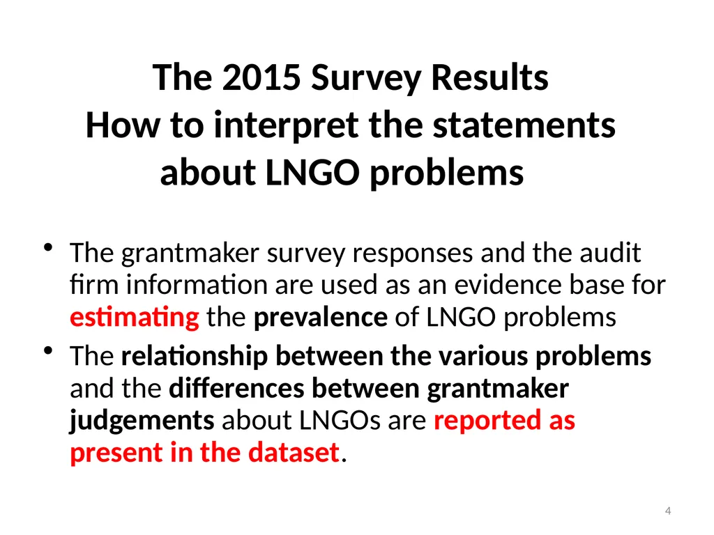 2015 Grantmaker Survey Due Diligence, funding - slide 4 of 20