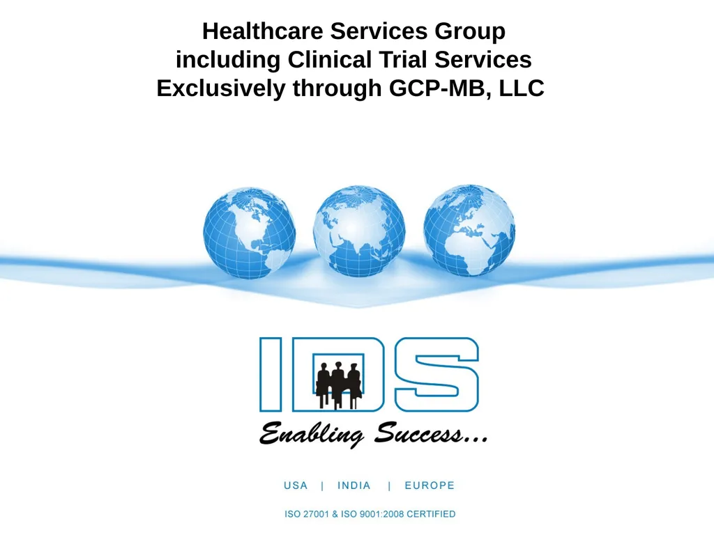 Healthcare Services Group including Clinical Trial - slide 1 of 28