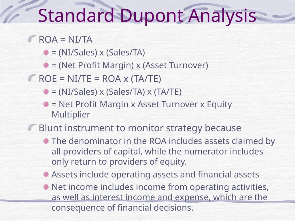 Dupont Analysis and Strategy P.V. Viswanath - slide 3 of 34