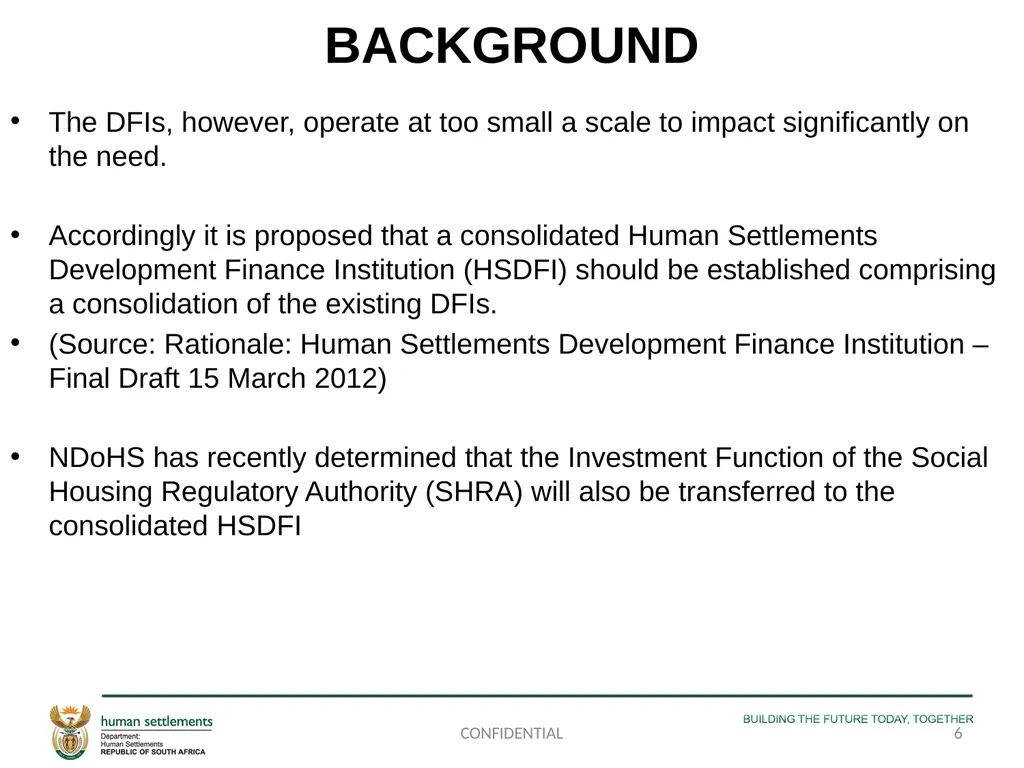 PORTFOLIO COMMITTEE PRESENTATION ON THE - slide 6 of 29