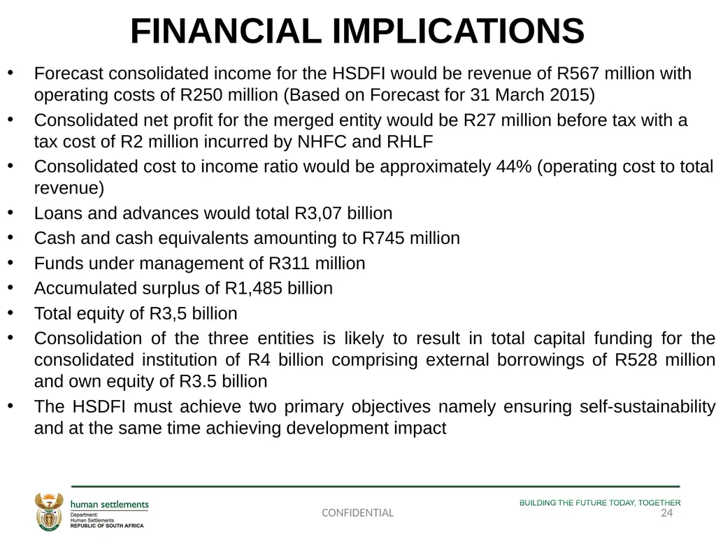PORTFOLIO COMMITTEE PRESENTATION ON THE - slide 24 of 29