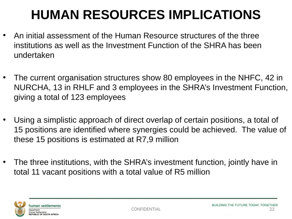 PORTFOLIO COMMITTEE PRESENTATION ON THE - slide 22 of 29