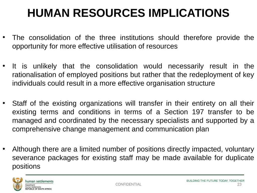 PORTFOLIO COMMITTEE PRESENTATION ON THE - slide 23 of 29