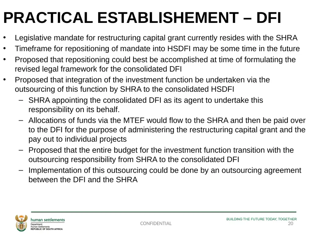 PORTFOLIO COMMITTEE PRESENTATION ON THE - slide 20 of 29