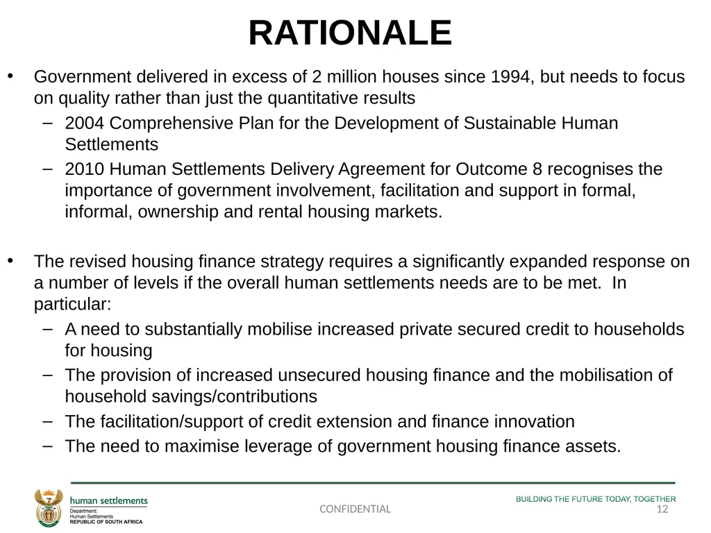 PORTFOLIO COMMITTEE PRESENTATION ON THE - slide 12 of 29