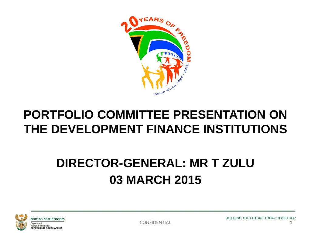 PORTFOLIO COMMITTEE PRESENTATION ON THE