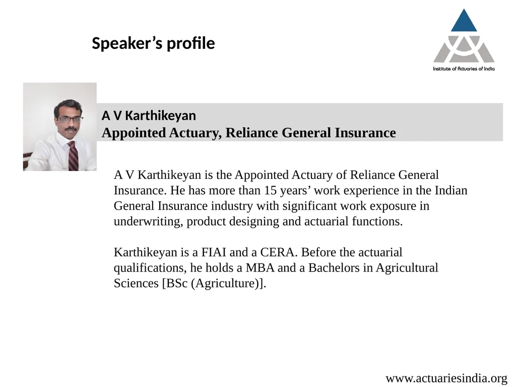 Crop Insurance Pricing A V Karthikeyan Appointed - slide 5 of 44