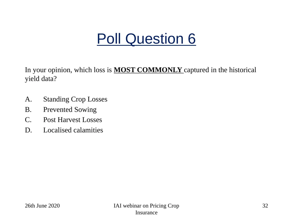 Crop Insurance Pricing A V Karthikeyan Appointed - slide 32 of 44