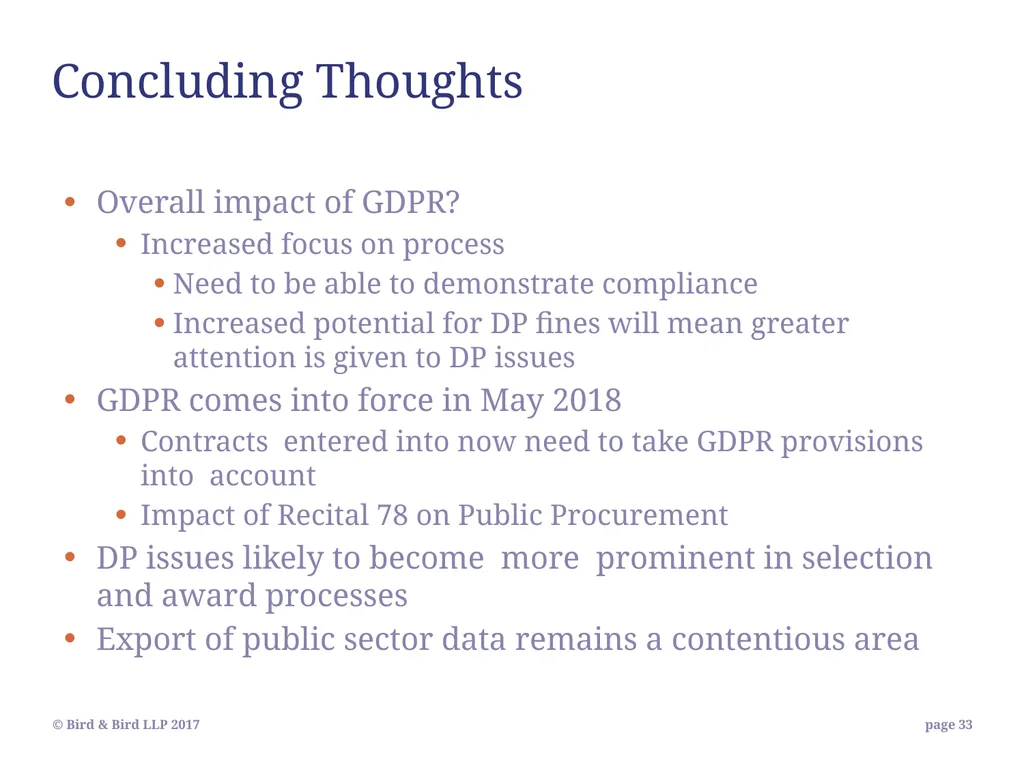 Bid exclusion risks in Public Procurement - slide 33 of 35