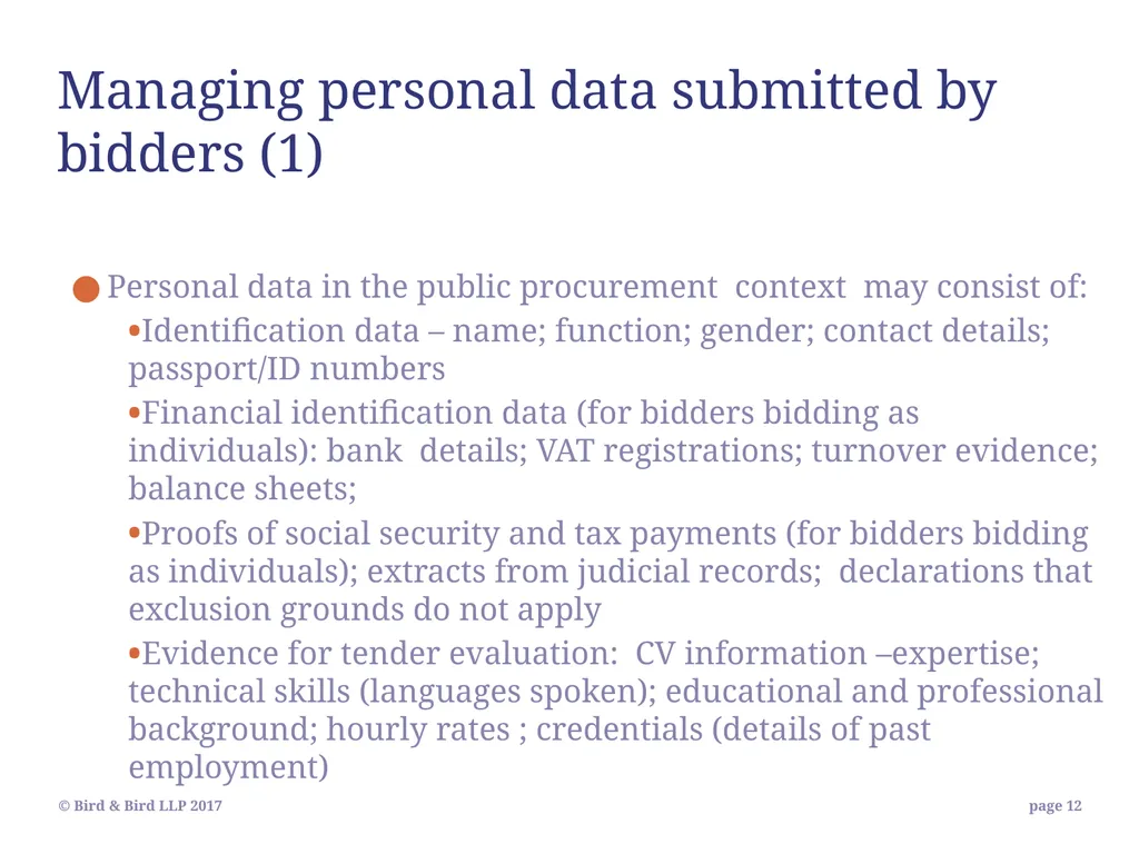 Bid exclusion risks in Public Procurement - slide 12 of 35