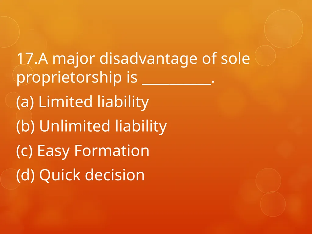 XI COMMERCE 1MARK QUIZ chapter 1-18 Presented by - slide 18 of 101