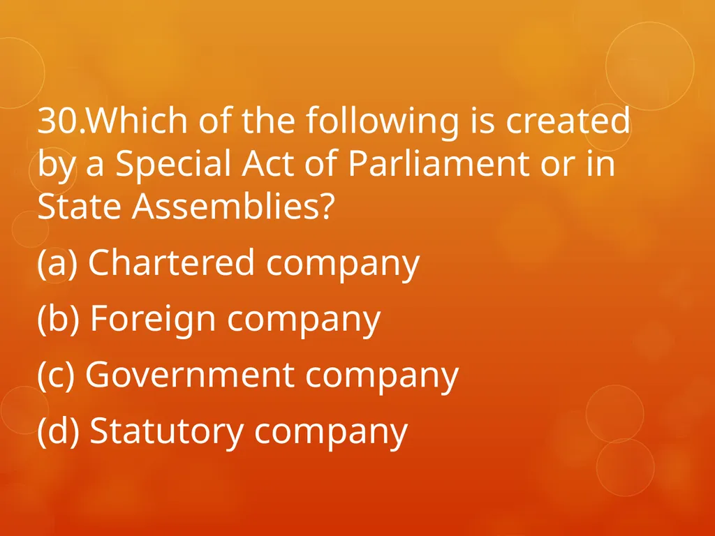 XI COMMERCE 1MARK QUIZ chapter 1-18 Presented by - slide 31 of 101