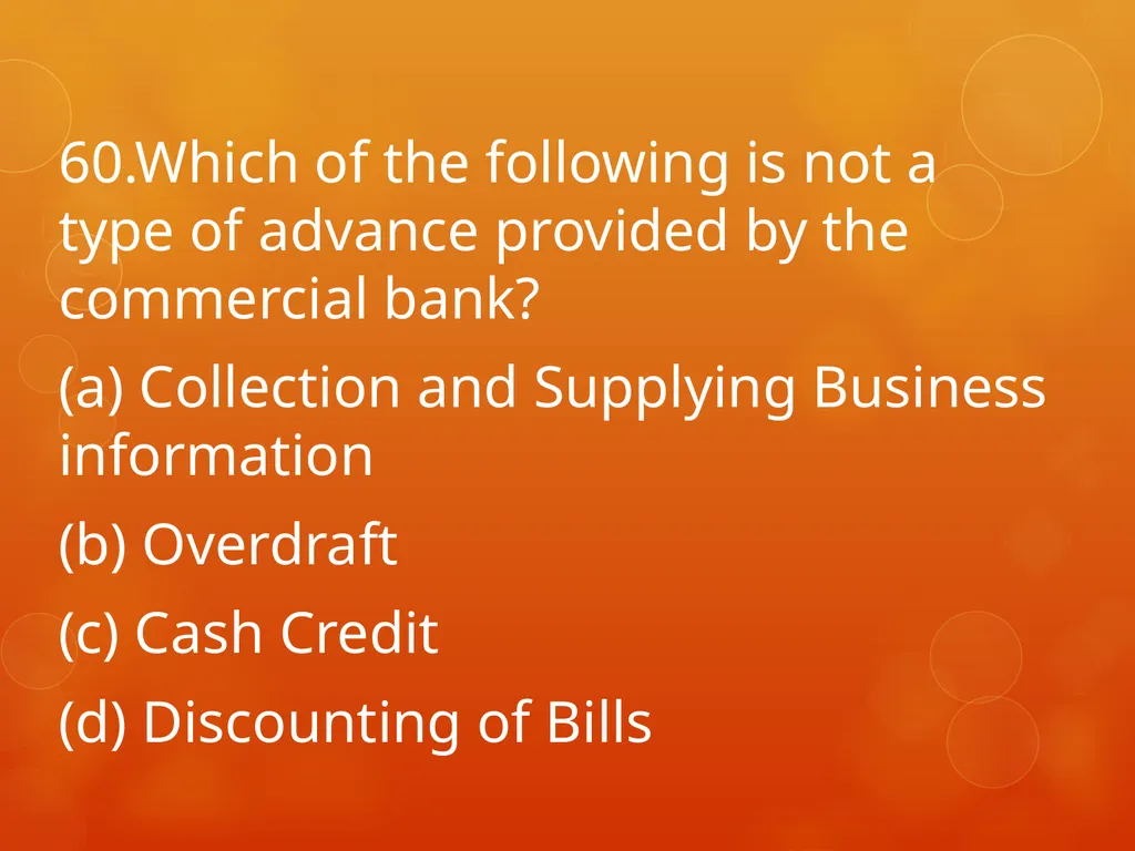 XI COMMERCE 1MARK QUIZ chapter 1-18 Presented by - slide 61 of 101