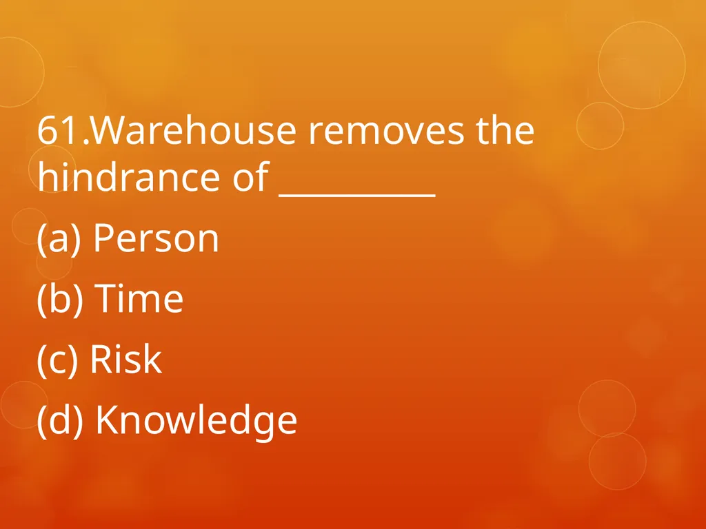 XI COMMERCE 1MARK QUIZ chapter 1-18 Presented by - slide 62 of 101